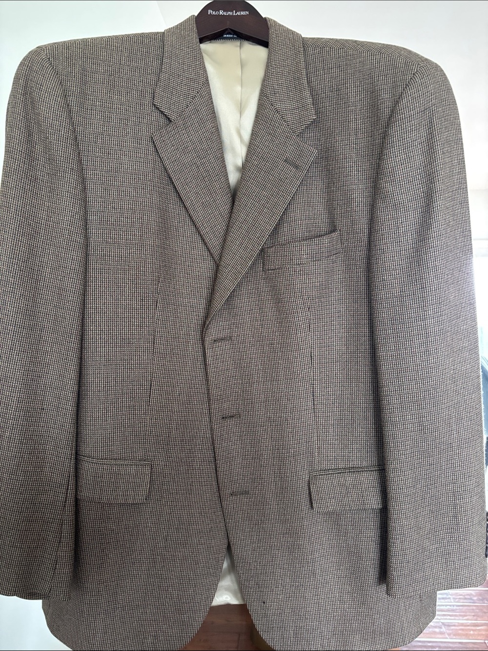 Polo by Ralph Lauren Men's Tan Houndstooth Sport Coat